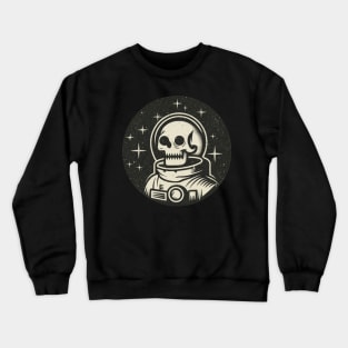 Skull Astronaut Vintage Portrait Illustration Crewneck Sweatshirt